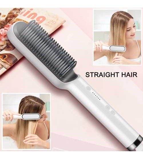 Ceramic Heated Hair Brush - Hair straightener HQT-909B